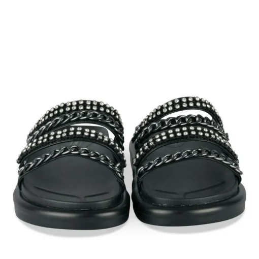 Mules NOIR Femme Motif Paillettes A Enfiler