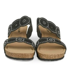 Mules NOIR Femme Motif Paillettes A Enfiler