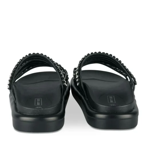 Mules NOIR Femme Motif Paillettes A Enfiler