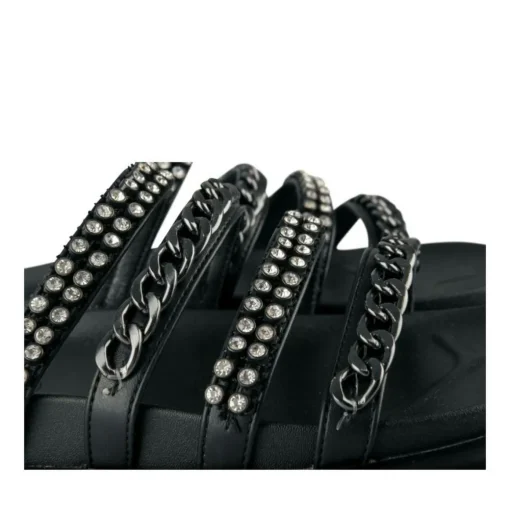 Mules NOIR Femme Motif Paillettes A Enfiler