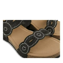 Mules NOIR Femme Motif Paillettes A Enfiler
