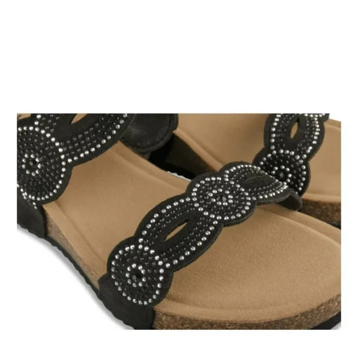 Mules NOIR Femme Motif Paillettes A Enfiler