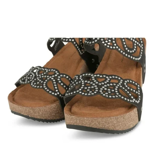 Mules NOIR Femme Motif Paillettes A Enfiler