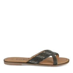 Mules NOIR Femme Motif Perle A Enfiler