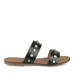 Mules NOIR Femme Motif Perle A Enfiler