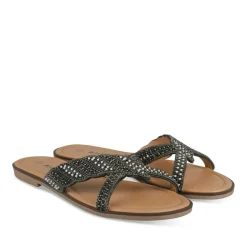 Mules NOIR Femme Motif Perle A Enfiler