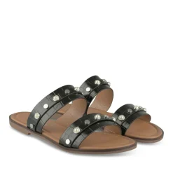 Mules NOIR Femme Motif Perle A Enfiler