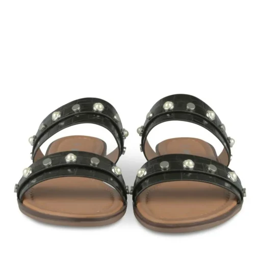 Mules NOIR Femme Motif Perle A Enfiler
