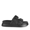 Mules NOIR Femme Motif Rayures A Enfiler