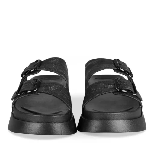 Mules NOIR Femme Motif Rayures A Enfiler