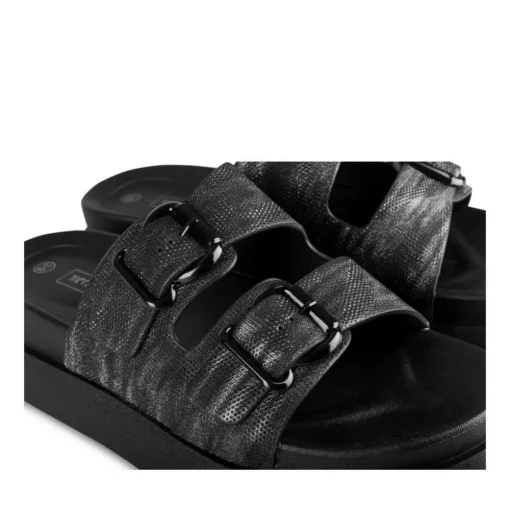 Mules NOIR Femme Motif Rayures A Enfiler