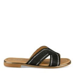 Mules NOIR Femme Motif Tressé A Enfiler
