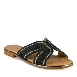 Mules NOIR Femme Motif Tressé A Enfiler