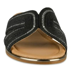 Mules NOIR Femme Motif Tressé A Enfiler
