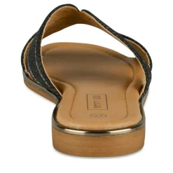 Mules NOIR Femme Motif Tressé A Enfiler