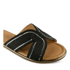 Mules NOIR Femme Motif Tressé A Enfiler