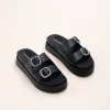 Mules NOIR Femme Motif Uni A Enfiler