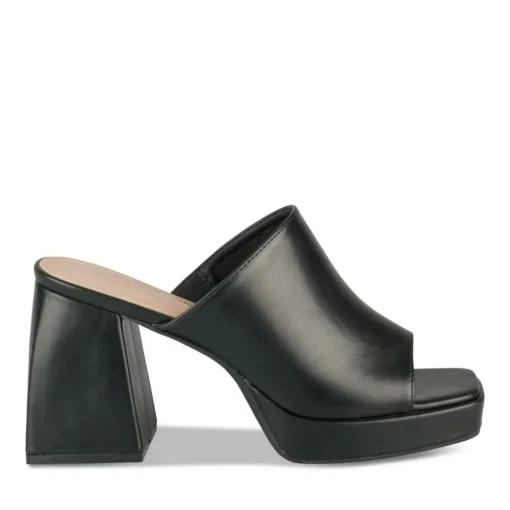 Mules NOIR Femme Motif Uni A Enfiler