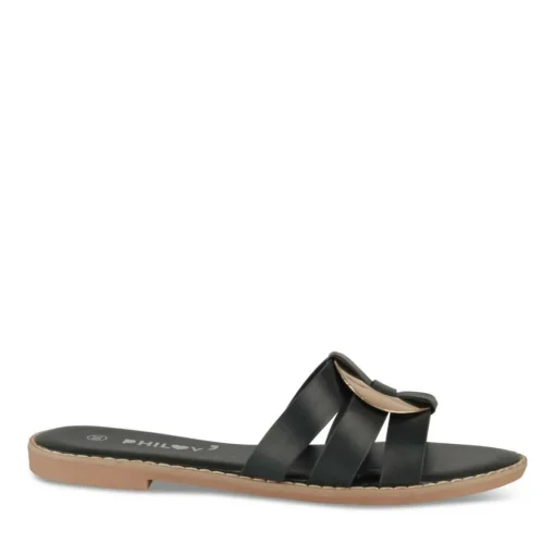 Mules NOIR Femme Motif Uni A Enfiler