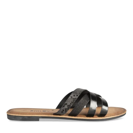 Mules NOIR Femme Motif Uni A Enfiler