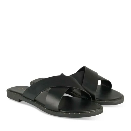 Mules NOIR Femme Motif Uni A Enfiler