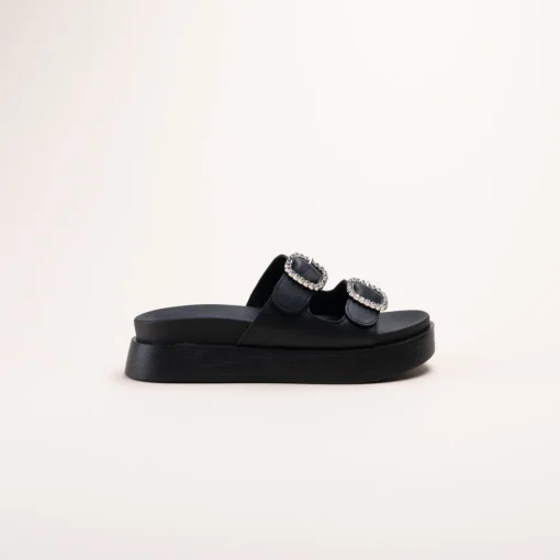 Mules NOIR Femme Motif Uni A Enfiler