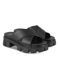 Mules NOIR Femme Motif Uni A Enfiler