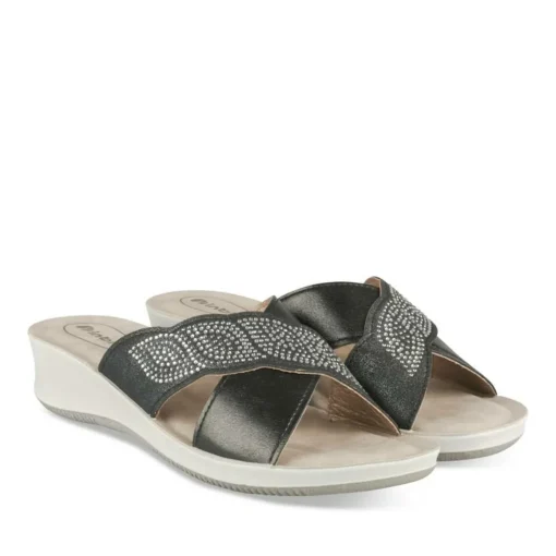 Mules NOIR Femme Motif Uni A Enfiler