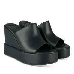 Mules NOIR Femme Motif Uni A Enfiler