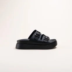 Mules NOIR Femme Motif Uni A Enfiler
