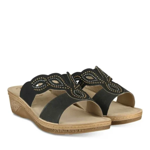 Mules NOIR Femme Motif Uni A Enfiler