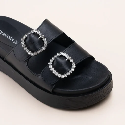 Mules NOIR Femme Motif Uni A Enfiler