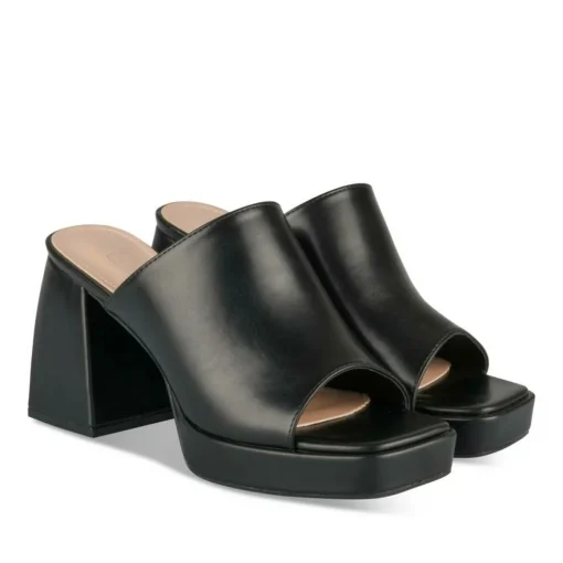 Mules NOIR Femme Motif Uni A Enfiler