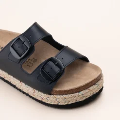 Mules NOIR Femme Motif Uni A Enfiler