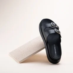 Mules NOIR Femme Motif Uni A Enfiler