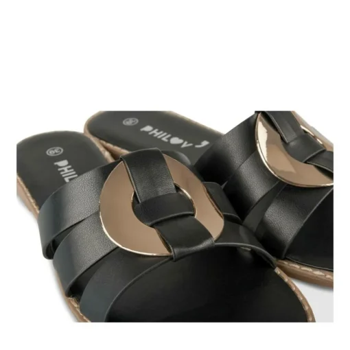 Mules NOIR Femme Motif Uni A Enfiler