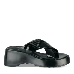 Mules NOIR Femme Motif Vernis A Enfiler