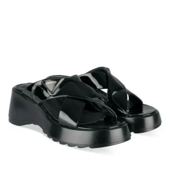 Mules NOIR Femme Motif Vernis A Enfiler