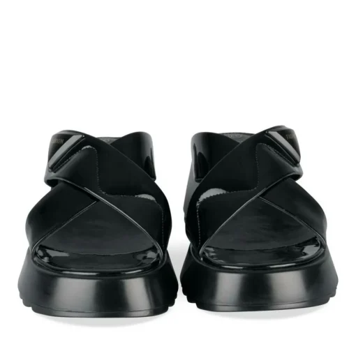 Mules NOIR Femme Motif Vernis A Enfiler