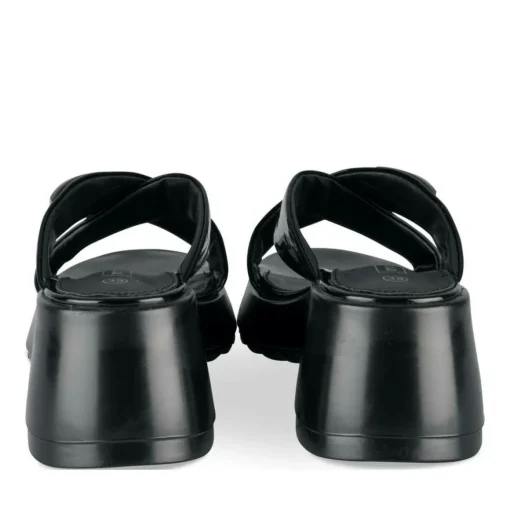 Mules NOIR Femme Motif Vernis A Enfiler