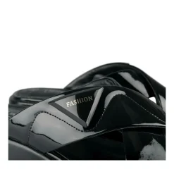 Mules NOIR Femme Motif Vernis A Enfiler