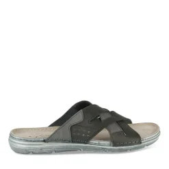 Mules NOIR Homme CUIR Motif Uni A Enfiler