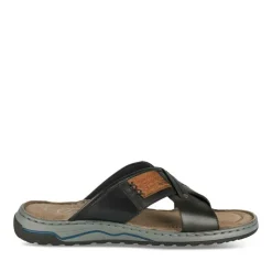 Mules NOIR Homme CUIR Motif Uni A Enfiler