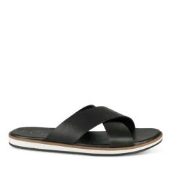 Mules NOIR Homme CUIR Motif Uni A Enfiler