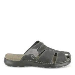 Mules NOIR Homme CUIR Motif Uni A Enfiler