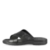 Mules NOIR Homme CUIR Motif Uni A Enfiler