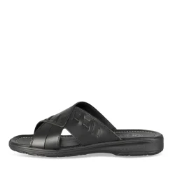 Mules NOIR Homme CUIR Motif Uni A Enfiler