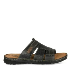 Mules NOIR Homme CUIR Motif Uni A Enfiler