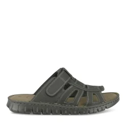 Mules NOIR Homme CUIR Motif Uni A Enfiler