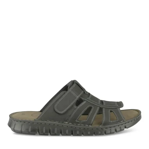 Mules NOIR Homme CUIR Motif Uni A Enfiler